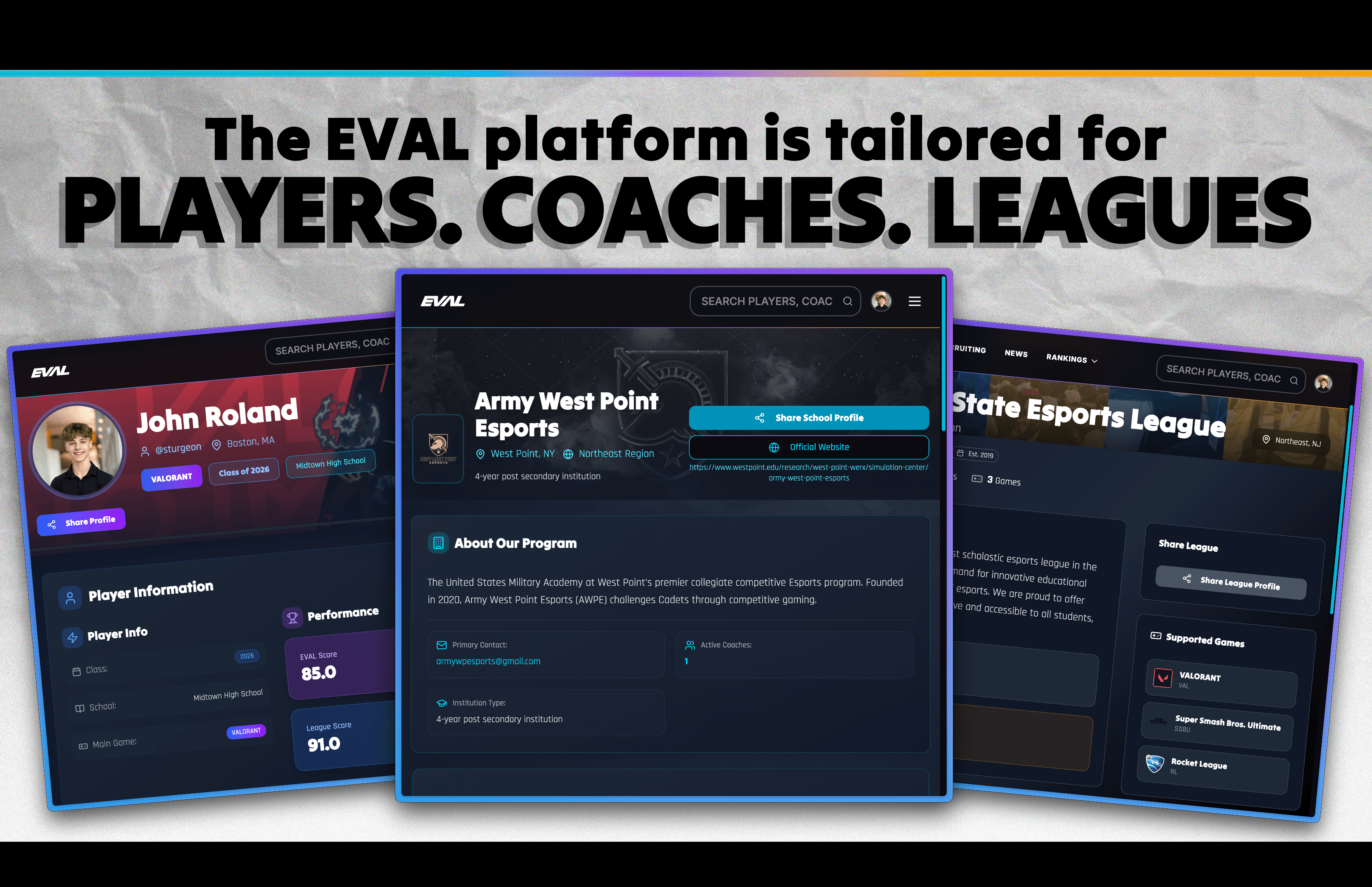 EVAL Gaming Platform - Player Profiles